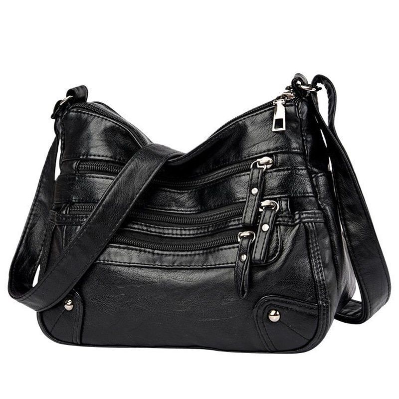 High Quality Soft Leather Shoulder Bags Multi-Layer Crossbody Bag Handbag Purse