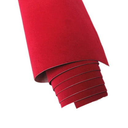 Car Wrap Stickers Velvet Suede Fabric Vinyl Black Red Self Adhesives Car Styling