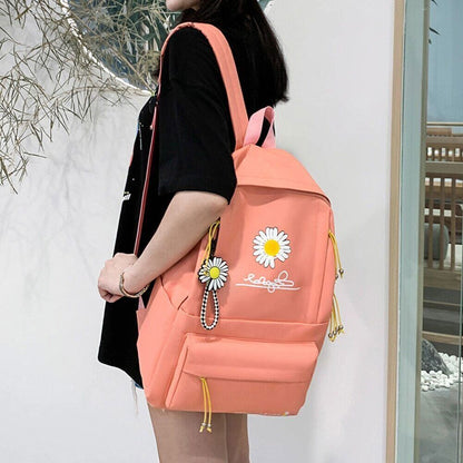 4Pcs/Set Women School Backpacks Schoolbag Teenagers Girls Student Book Bag Boys