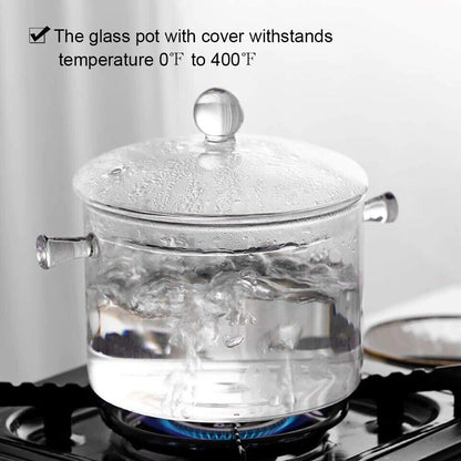 1.6L Heat-Resistant Porridge Pot 15x18cm Transparent Glass Home Soup Stocks Bowl
