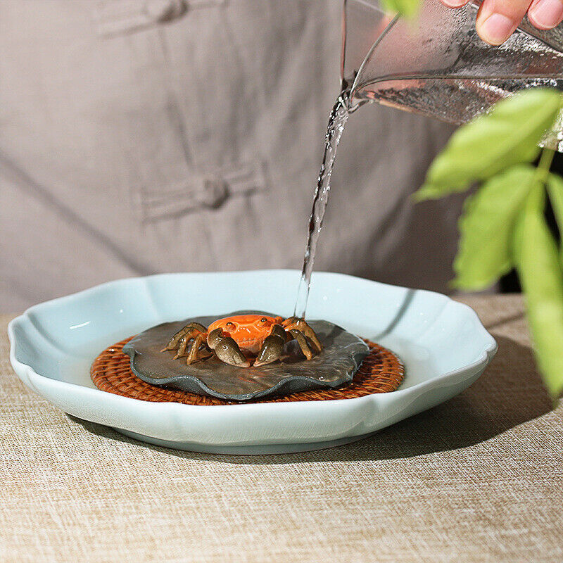 Purple Sand Color Changing Tea Pet Crab Lotus Leaf Stone Lotus Seed Ornament