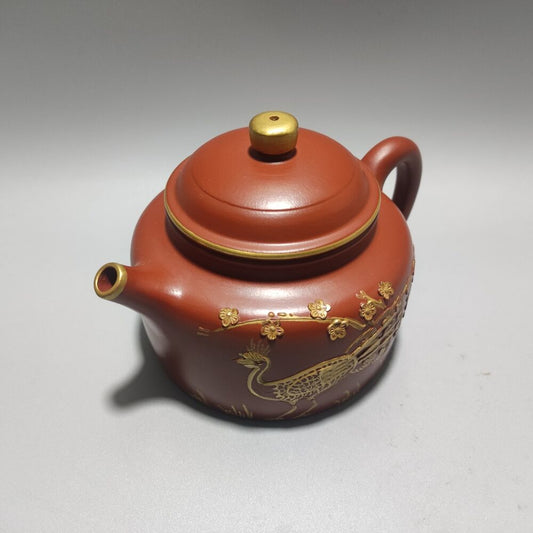 Vintage Chinese Yixing Purple Clay Teapot Zisha Ceremony Fine Peacock Teaware
