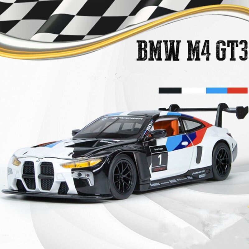 1:24 BMW M4 GT3 Diecast Model Car Track Racing Toy Vehicle Sound Light Kids Gift