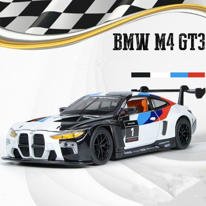 1:24 BMW M4 GT3 Diecast Model Car Track Racing Toy Vehicle Sound Light Kids Gift