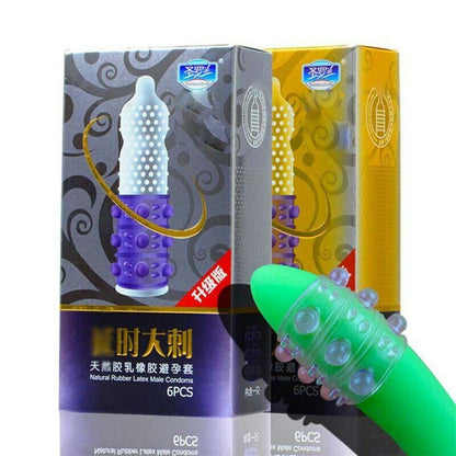 Latex Condoms For Men 3D/5D Spike Dotted Ribbed G-Spot Contraceptive Condoms