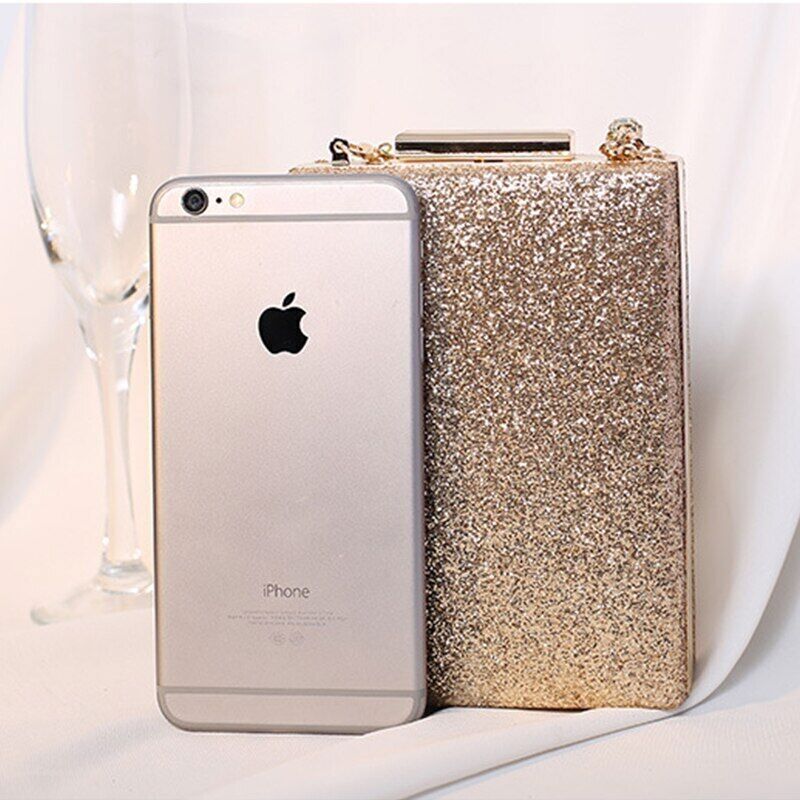 Handbags Ladies Clutch Bag Women Purses Rhinestone Handle Shape Bag