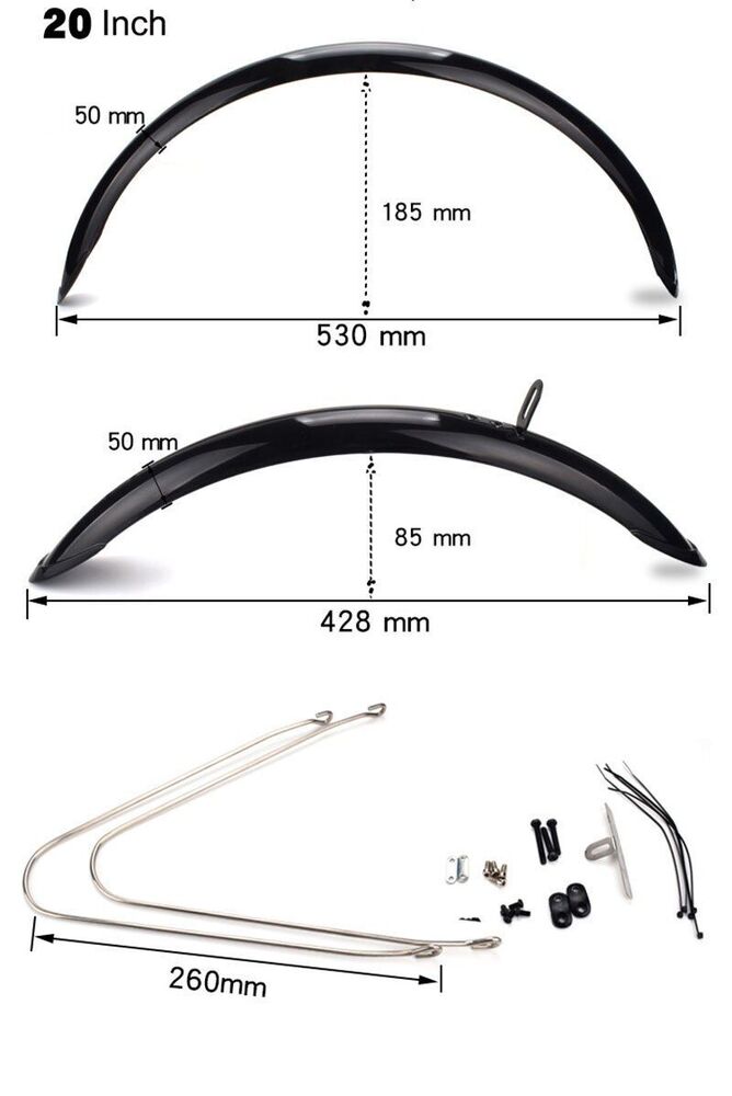 Bicycle Mudguard Fenders Folding Electric Bike Wings Accessories Parts 16/20Inch