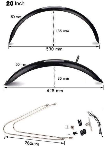 Bicycle Mudguard Fenders Folding Electric Bike Wings Accessories Parts 16/20Inch