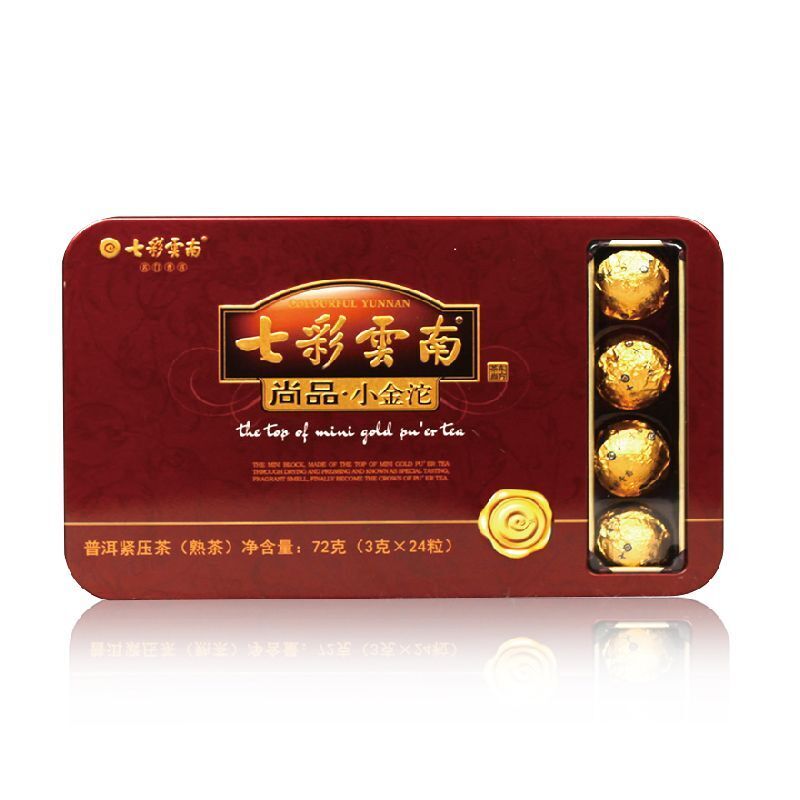 72g/BoxColourful Yunnan The Top of Mini Gold Pu'er Tea Ripe Puerh Tuocha Pu-erh