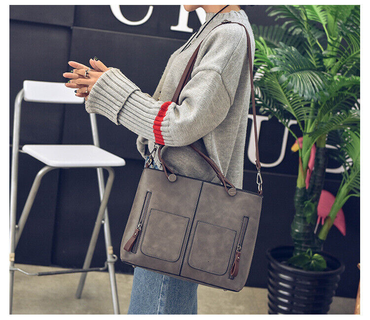 European Women's Bag Large Simple Fashion Handbag Retro Shoulder Messenger Bags