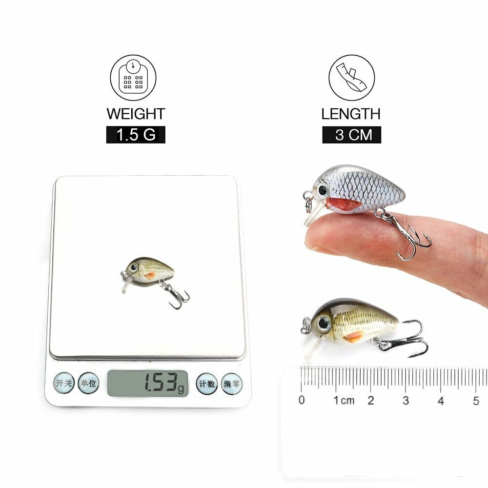 5Pcs/Lot 1.8g 3cm Mini Wobblers/Crankbait Fishing Lures Set Artificial Hard Bait