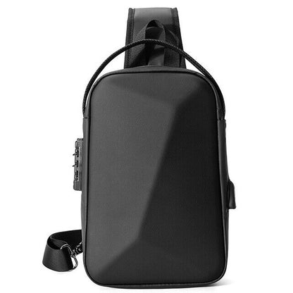 Men's Sling Backpack EVA Waterproof Crossbody Bag USB Outdoor Casual Daypack
