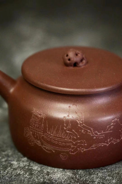 140cc chinese Yixing Handmade Zisha Purple clay Teapot HuShi Hu Tea Pot