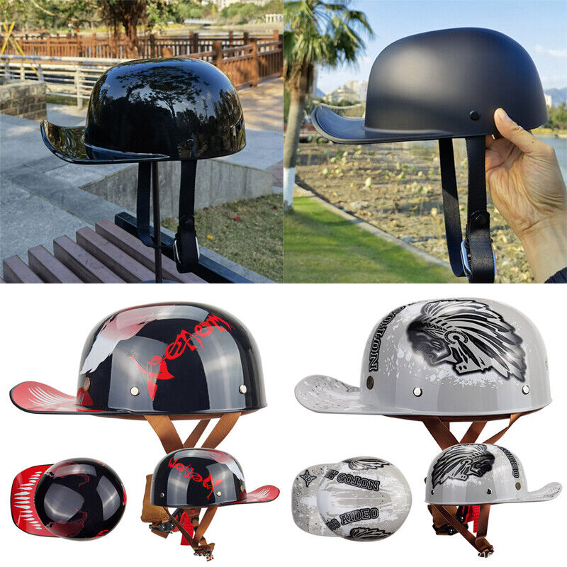 Retro Half Helmet Baseball Cap Quick Release Motorcycle Helmet for Men Women