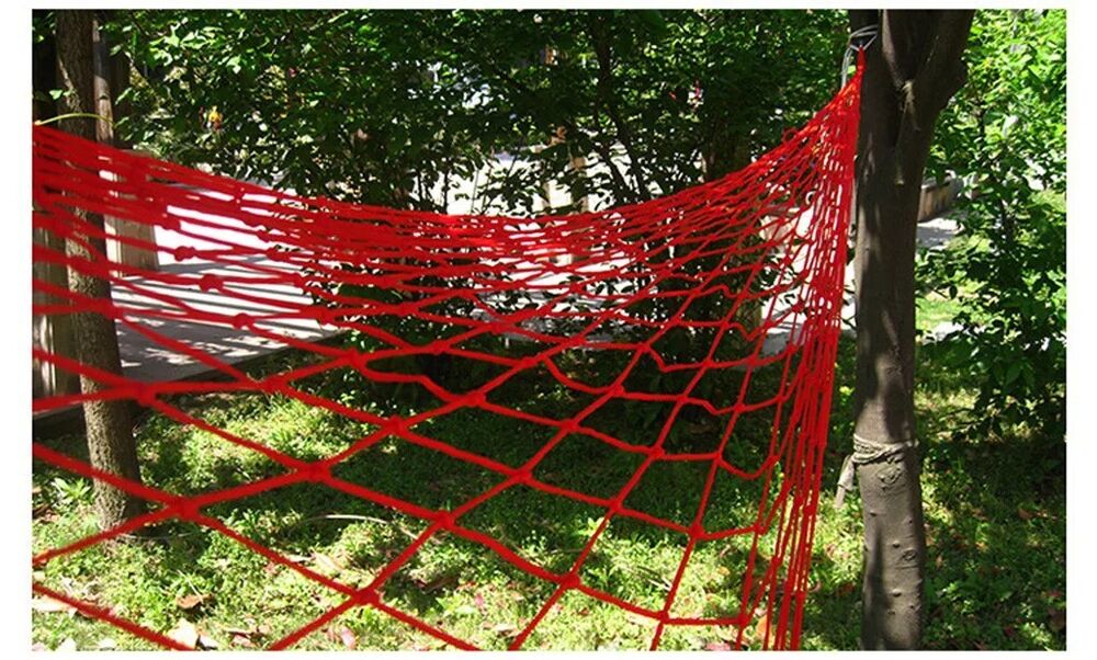 Camping Hammock Nylon Mesh Rope Strap Belt Comfortable Hanging Outdoor Furniture