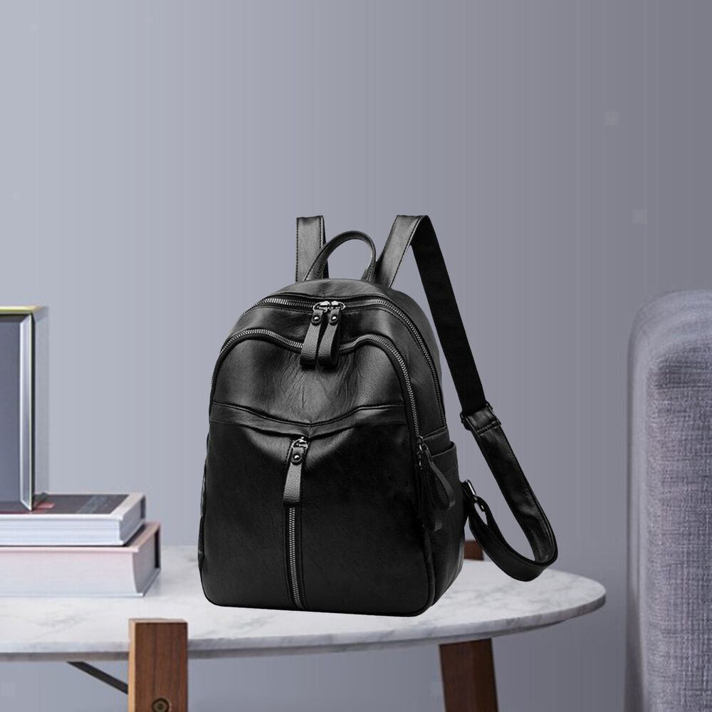 Women Backpack PU Leather Bookbag Casual Purse Small Travel School Shoulder Bag