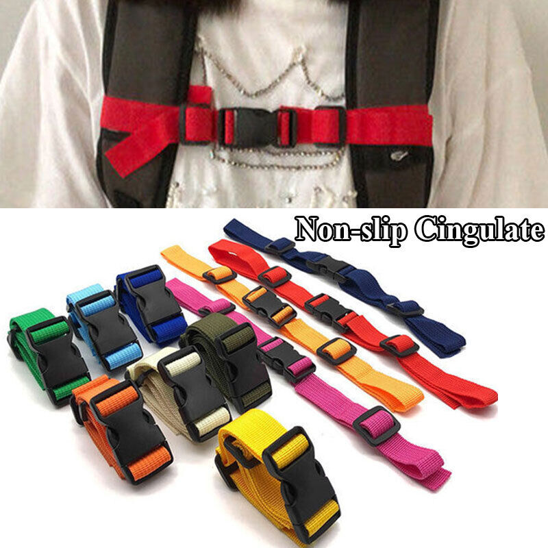 Double Shoulder Fixed Belt Nylon Backpack Non-slip Chest Strap Schoolbag Buckle*
