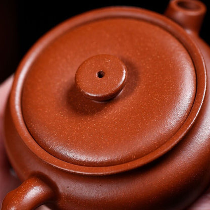 certificate paper real yixing zisha tea pot red jiangpo clay hand carved 160ml