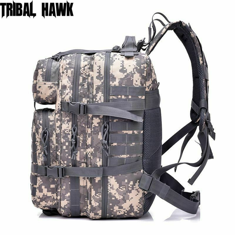 50L Tactical Bag Military Army Backpack Outdoor Multifunction Hiking Rucksack