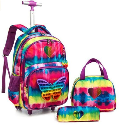 Children 3pcs Schoolbag set Wheels School Bag bag School Backpack Set backpack