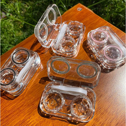 Contact Lens Cases Plastic Colorful Container Holder Portable Soak Storage Boxes
