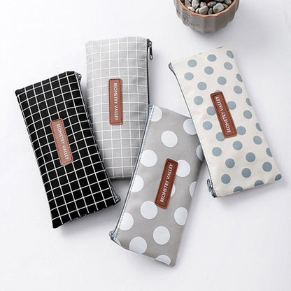Plaid Travel Cosmetic Makeup Bag Zipper Small Toiletry Beauty Organizer 19.7*9cm
