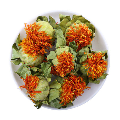 Straw Saffron Heads Straw Saffron Orange Pineapple Dried Flowers 500g