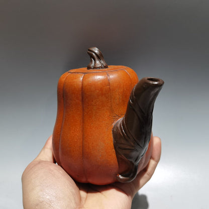 Chinese Yixing Zisha Clay Handmade Exquisite Teapot （高金瓜壶 底款：蒋蓉 )