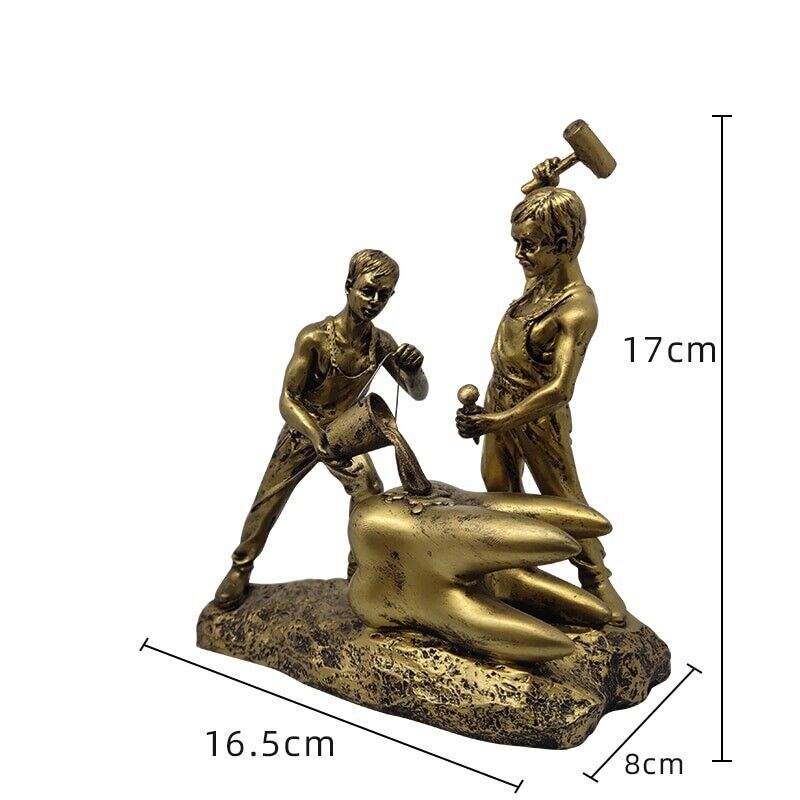 Sculpture Tooth Figurines Gift Ornament Dental Desk Decoration Resin 16.5x8x17cm