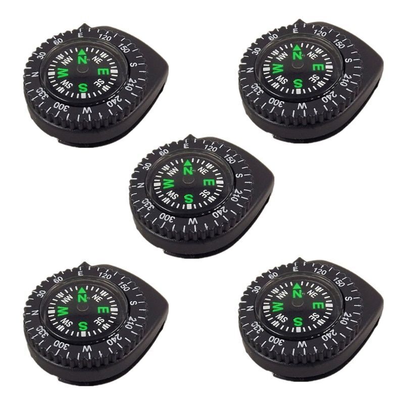 5pieces Mini Portable Compass Watch Band Slip Navigation Wrist Navigation Strap