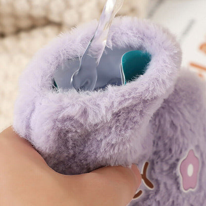 Cartoon Plush Rabbit Bear Hot Water Bottle Water Filling Small Warm Water Bag
