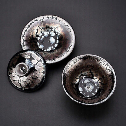 Chinese Jianzhan Tea Pot Of Popular Tenmoku Tea Bowl Gaiwan Oil Droplets Tea Cup