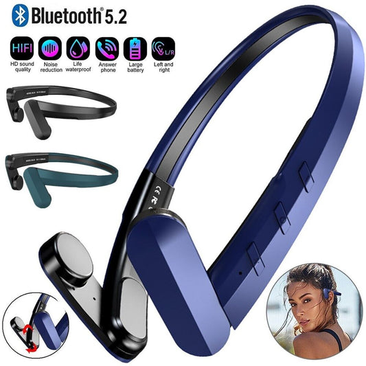 Bone Conduction Headphones Wireless Bluetooth 5.2 Outdoor Sport Open-Ear Headset