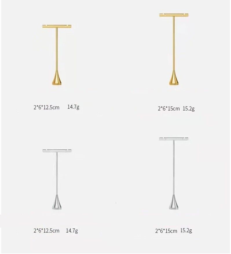 Jewelry Display Rack Metal Earrings Shelf T-Shape Ear Stud Holder Organizer 15cm