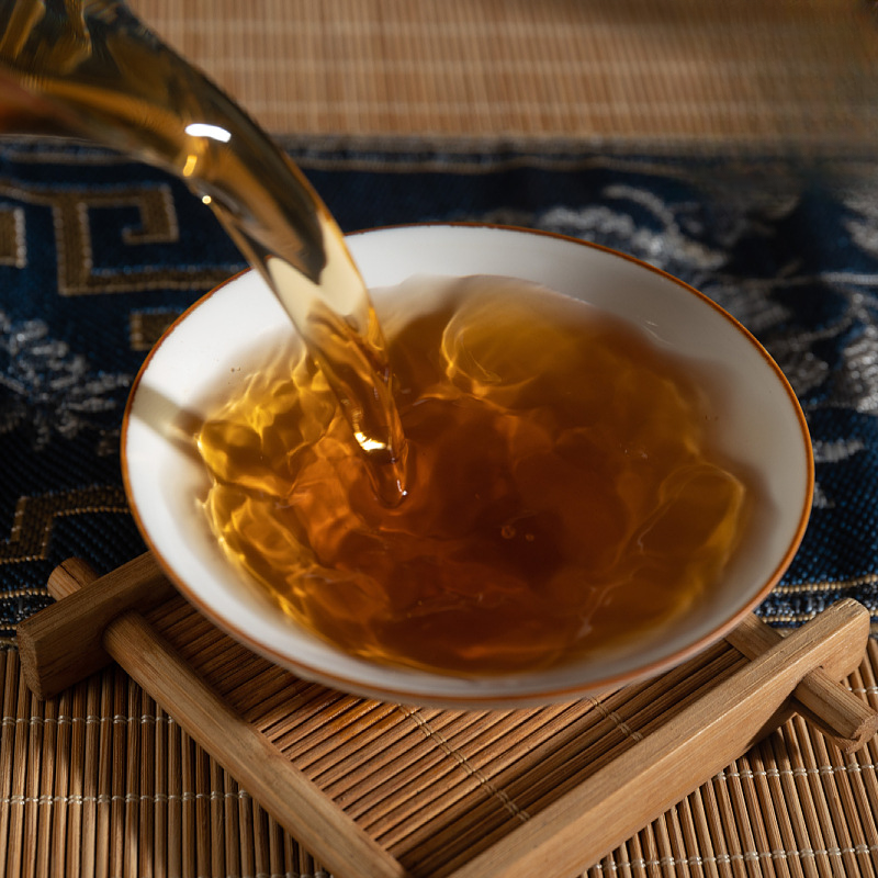 1000g Hunan Anhua Black Tea Aged Tea Hand-built Fu Brick Golden Flower Black Tea