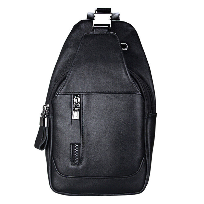 Men's Sling Backpack,100% Genuine Leather Chest bag Crossbody Bag Shoulder Bag