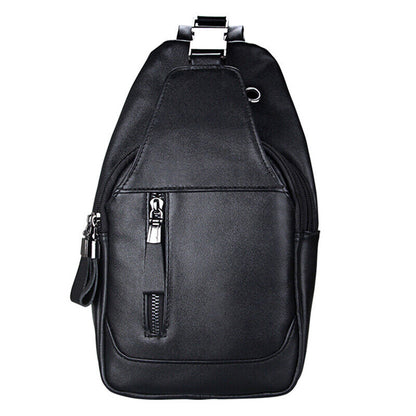Men's Sling Backpack,100% Genuine Leather Chest bag Crossbody Bag Shoulder Bag