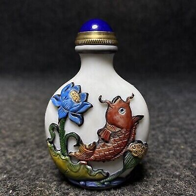 chinese carved snuff bottle fish Absolutely beautiful collection Treasure rare