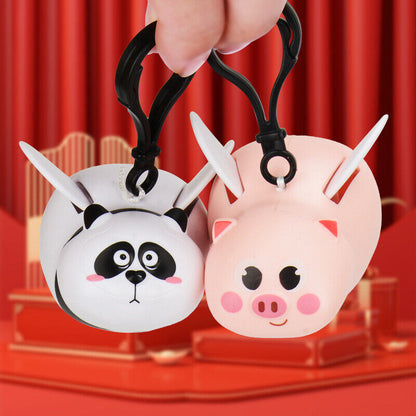 Cute Keychain Handbags Rabbit Pig Charm Animal Keyrings Bag Hanging Decoration