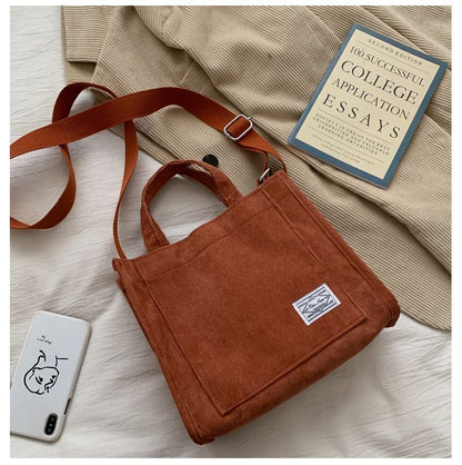Handbag Corduroy Ladies Bag Single Shoulder Bag Buckle Messenger Small Square