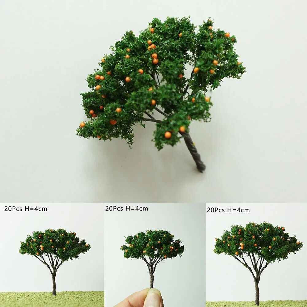 Mini Model Trees 20Pcs Train Railroad Micro Landscaping Layout Diorama Decor 7cm