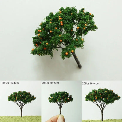 Mini Model Trees 20Pcs Train Railroad Micro Landscaping Layout Diorama Decor 7cm