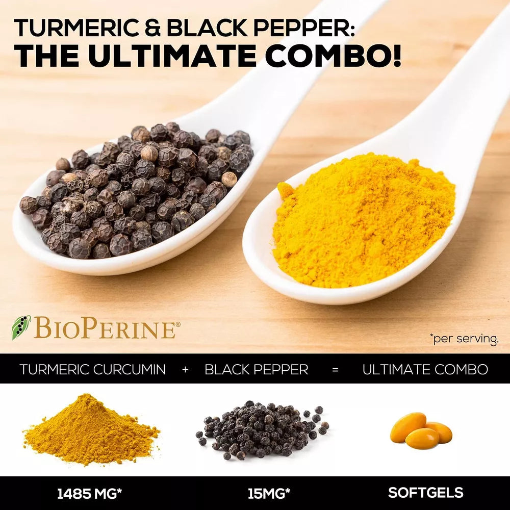 Turmeric curcumin softgel 1500 mg extra strength Black pepper