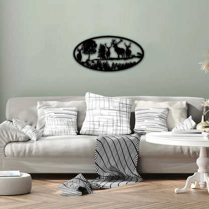 CIFBUY Rustic Metal Deer Wall Art for Bedroom, Home, and Cabin Decor