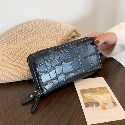 Luxury Wallet Large Stone Pattern Coin Purse Trendy Synthetic Leather Money Bags