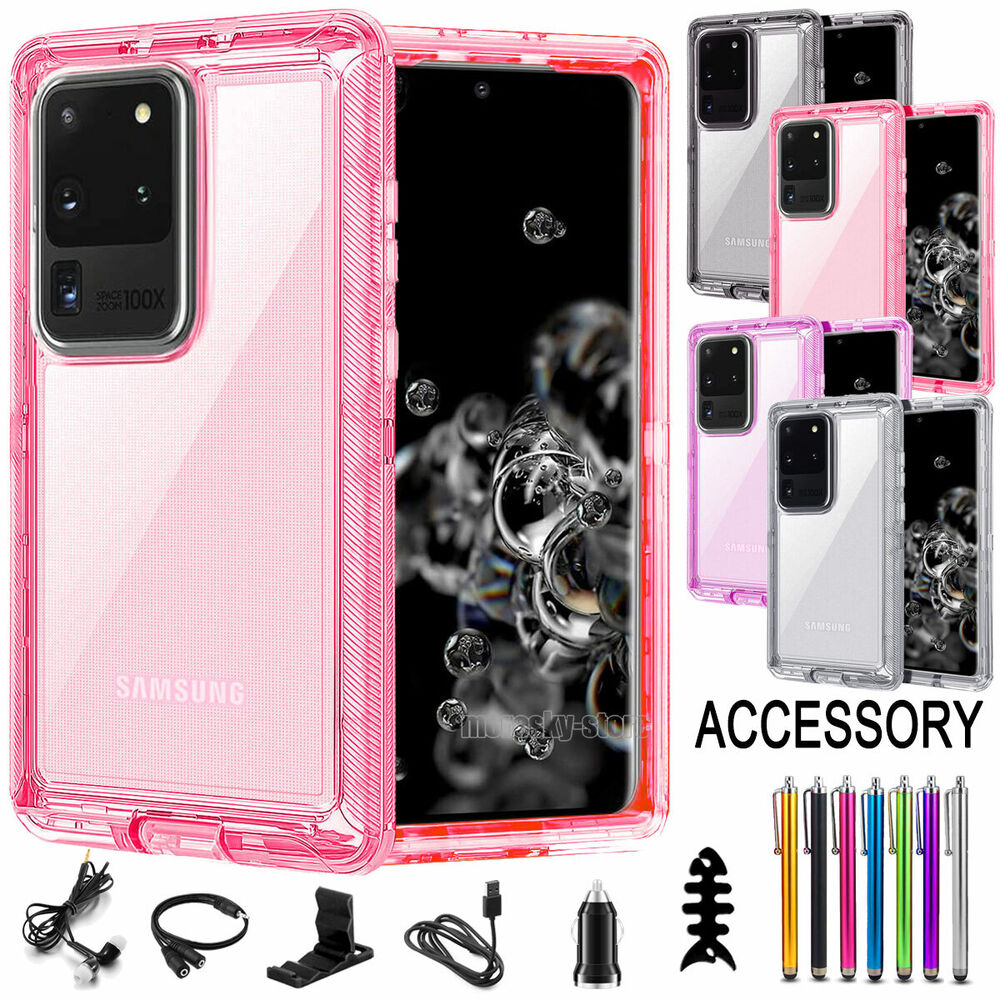 For Samsung Galaxy S20 Ultra Plus Transparent Case Clear Phone Cover + Accessory