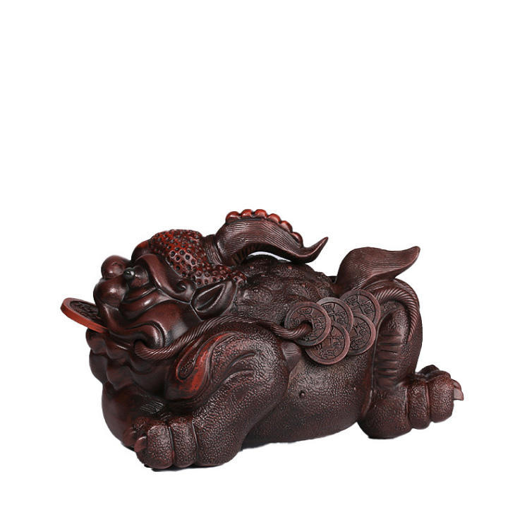 Purple sand tea pet Dahongpao tea tray decoration is all manual, three legged Go