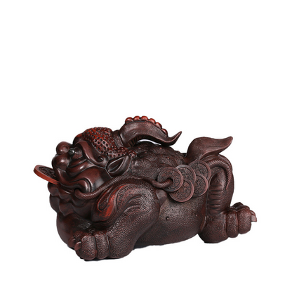 Purple sand tea pet Dahongpao tea tray decoration is all manual, three legged Go