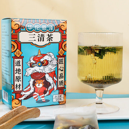 120g Herbal Three Clear Tea Bad Bitter Breath Honeysuckle Peppermint Health Tea