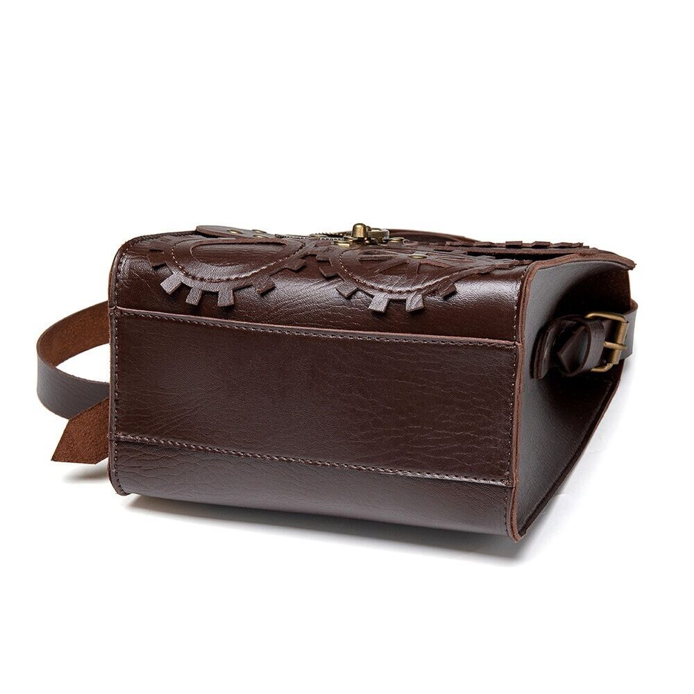 New Desinger Women's Handbag, Top PU Leather Steampunk Retro Sling Shoulder Bags